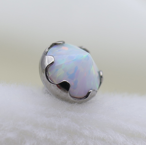 Inverted Faceted Gem Prong Threaded End