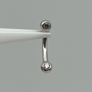 Curved Barbell with Gemmed Balls