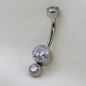 Double Gem Bezel Navel Curve